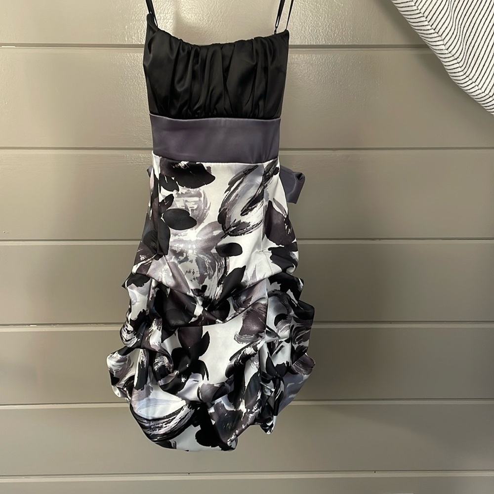 Ruby Rox Black and Gray Floral Dress